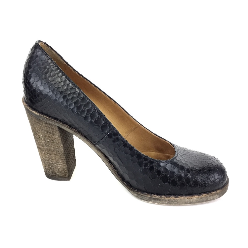MM6 Maison Margiela Black Snakeskin Pumps - Picture 3 of 12